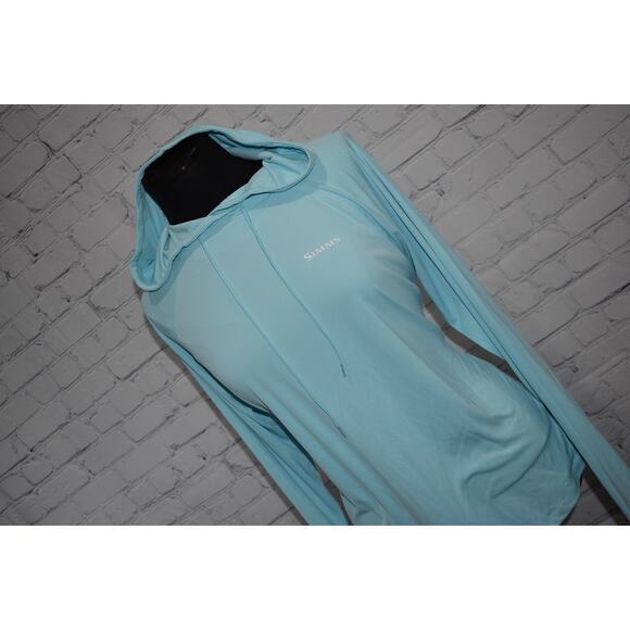 Simms Performance Fishing Hoodie Sun Shirt Womens Size Large SolarFlex UPF 50 - Picture 3 of 6